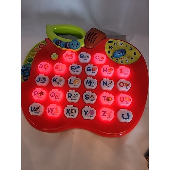 VTech Alphabet Red Apple ABC Learning Toy Preschool Letters Music & Lights Works - Picture 7 of 16